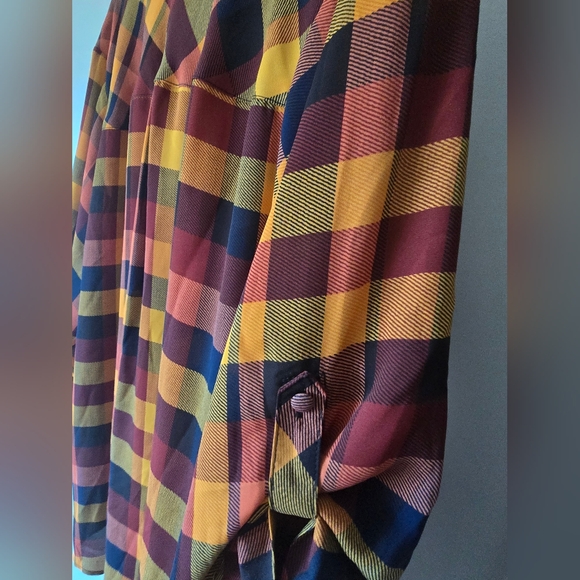 Torrid Harper Georgette Plaid top - Picture 8 of 11